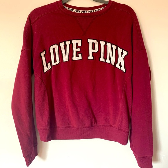 PINK marron long sleeve crew neck sweater - Picture 1 of 3